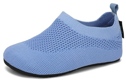 SAGUARO Kinder Hausschuhe Mädchen Jungen Barfußschuhe Leicht rutschfest Kleinkinder Lauflernschuhe Weich Flexibel Badeschuhe für Frühling Sommer, Blau 18/19 EU von SAGUARO