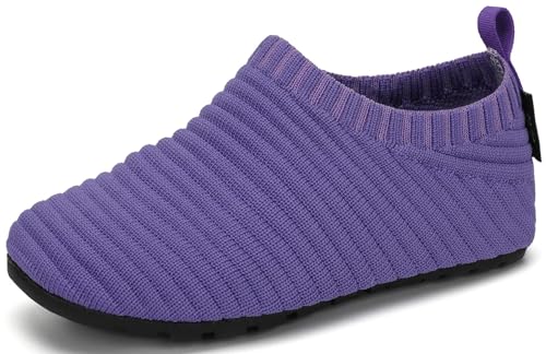 SAGUARO Kinder Hausschuhe Mädchen Jungen Barfußschuhe Leicht rutschfest Kleinkinder Lauflernschuhe Weich Flexibel Badeschuhe für Frühling Sommer, Iris Lila 20/21 EU von SAGUARO