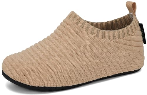 SAGUARO Kinder Hausschuhe Mädchen Jungen Barfußschuhe Leicht rutschfest Kleinkinder Lauflernschuhe Weich Flexibel Badeschuhe für Frühling Sommer, Khaki 22/23 EU von SAGUARO