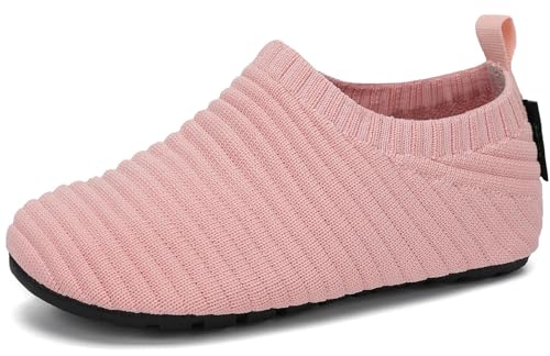 SAGUARO Kinder Hausschuhe Mädchen Jungen Barfußschuhe Leicht rutschfest Kleinkinder Lauflernschuhe Weich Flexibel Badeschuhe für Frühling Sommer, Korallenrosa 28/29 EU von SAGUARO