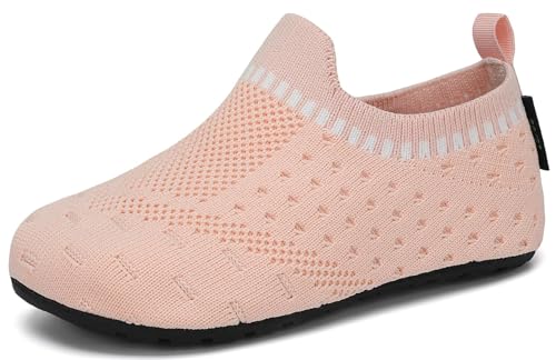 SAGUARO Kinder Hausschuhe Mädchen Jungen Barfußschuhe Leicht rutschfest Kleinkinder Lauflernschuhe Weich Flexibel Badeschuhe für Frühling Sommer, Rosa 28/29 EU von SAGUARO