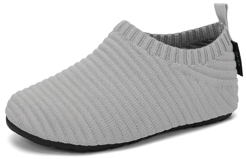 SAGUARO Kinder Hausschuhe Mädchen Jungen Barfußschuhe Leicht rutschfest Kleinkinder Lauflernschuhe Weich Flexibel Badeschuhe für Frühling Sommer, Wolkengrau 32/33 EU von SAGUARO