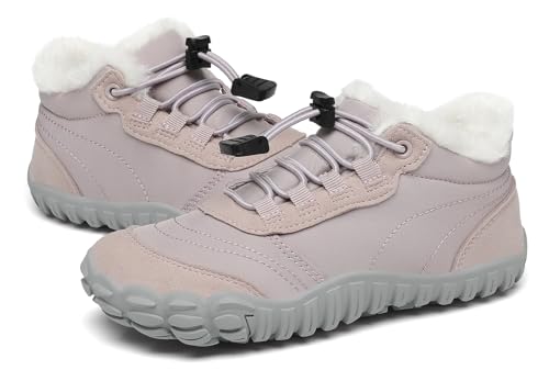 SAGUARO Kinder Winter Barfußschuhe Winterschuhe Warme Gefüttert Wanderschuhe Leicht rutschfest Winterstiefel 36EU von SAGUARO