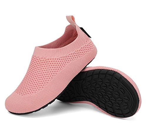 SAGUARO Kleinkinder Hüttenschuhe Kinder Leichte Atmungsaktiv Pantoffeln Mädchen Cozy Slipper Dunkelrosa 18/19 EU von SAGUARO