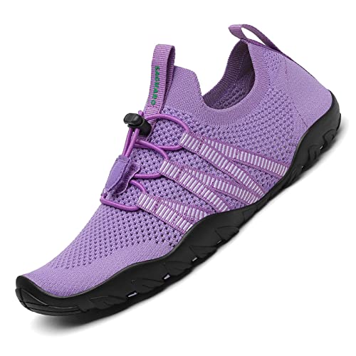 SAGUARO Leicht Barfußschuhe Herren Damen Schnell Trocknend Wasserschuhe Fitness Hallenschuhe Violett 38 EU von SAGUARO