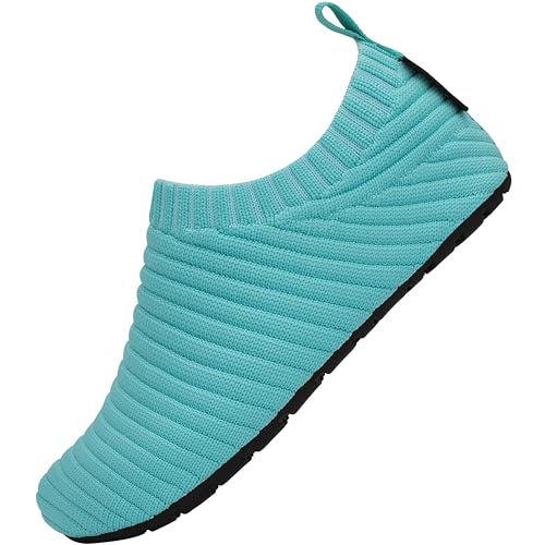 SAGUARO Leichte Hausschuhe für Jungen Bequem Mädchen Lauflernschuhe rutschfeste Pantoffeln Kleinkinder Cozy Flache Turnschuhe Kinder Garten Haus, Slipper Blau 20/21 von SAGUARO