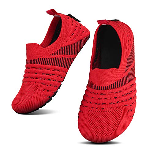 SAGUARO Mädchen Hausschuhe Kinder Pantoffeln Jungen Slippers rutschfest Yoga Kleinkinder Schuhe Unisex-Baby Indoor Weich Walkingschuhe Hüttenschuhe Red 20/21 EU von SAGUARO