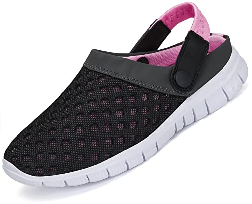 Saguaro Männer Sommer Clogs Alltägliche Flach Hausschuhe Atmungsaktiv Mesh Slippers Muffin Drag Pantolette Frauen Outdoor Gartenschuhe rutschfest Hollow Sandalen Pink 39 von SAGUARO