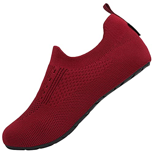 SAGUARO Männer Strandschuhe Atmungsaktiv rutschfest Surfschuhe Frauen Leicht Barfuß Hausschuhe Schnell Trocknend Yoga Aqua Wassersport Schuhe, Meer Rot 40/41 von SAGUARO