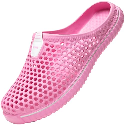 SAGUARO Mesh Hausschuhe Damen Pantoletten Sommer Indoor Outdoor Hausschuhe Freizeit Strand Sandale, Rosa 38 EU=Label Size 39 von SAGUARO