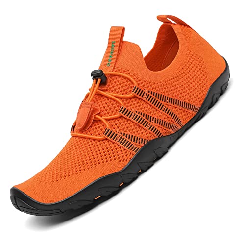 SAGUARO Wasserschuhe Herren Damen Schnell Trocknend Schwimmschuhe Atmungsaktiv rutschfeste Badeschuhe mit Dicke Sohle für Frauen Männer, Hellorange, 36 EU von SAGUARO
