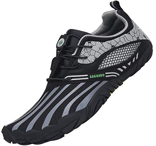 SAGUARO Minimalistische Barfußschuhe Unisex Leicht Barfussschuhe Schnell Trocknend Badeschuhe Männer Frauen Traillaufschuhe for Outdoor Sport rutschfest Wasserschuhe,Grau 36 von SAGUARO