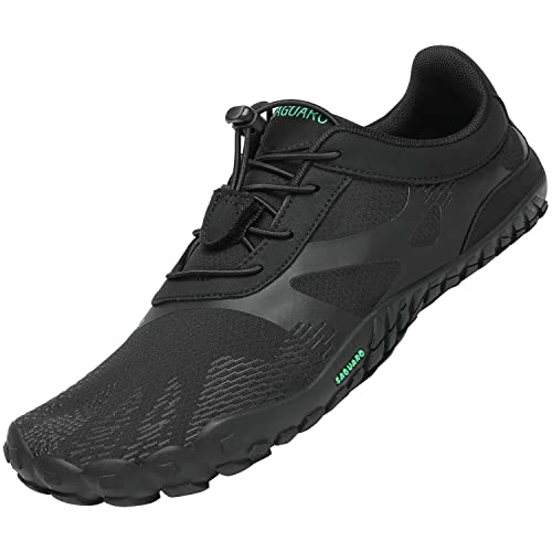 SAGUARO Minimalistische Barfußschuhe Unisex Leicht Barfussschuhe Schnell Trocknend Badeschuhe Männer Frauen Traillaufschuhe for Outdoor Sport rutschfest Wasserschuhe,Schwarz 36 von SAGUARO