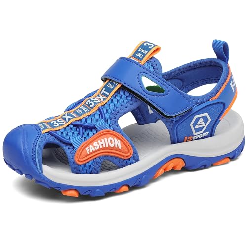 SAGUARO Sandalen Jungen Geschlossene Sommer Abriebfestem Kinder Strand Schuhe Outdoor Trekking Schuhe Ultraleicht Stoßdämpfend Blau Gr.31 von SAGUARO