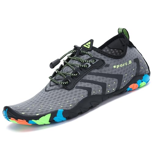 SAGUARO Schwimmschuhe Herren Damen Leicht Atmungsaktive Badeschuhe Unisex Erwachsene rutschfest Schnell Trocknend Strandschuhe Drinnen Draußen Surfschuhe, Neu Grau 39 von SAGUARO