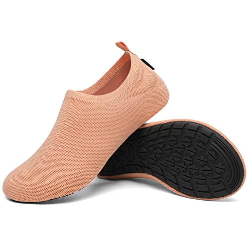 SAGUARO Slippers Damen Herren Hüttenschuhe Atmungsaktiv Pantoffeln für Beach Pool Surfen Orange 36/37 EU von SAGUARO