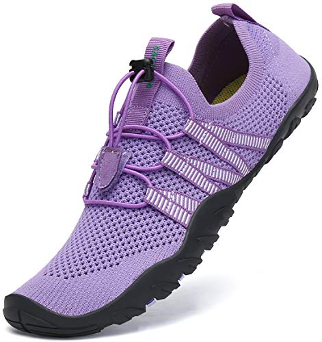 SAGUARO Damen Badeschuhe Frau Wasserschuhe Schnell Trocknend Aquaschuhe Strandschuhe rutschfeste Surfschuhe Schwimmschuhe Purple 39 EU von SAGUARO