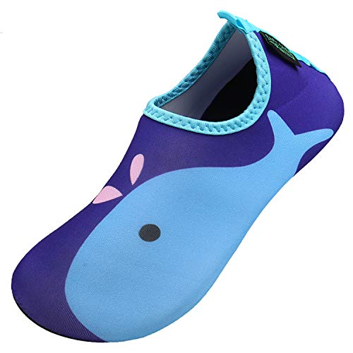 SAGUARO Sommer Badeschuhe Jungen Schnell Trocknend Amphibisch Wasserschuhe rutschfeste Schwimmschuhe Outdoor Sport Strandschuhe,Delphin Blau,34/35 von SAGUARO