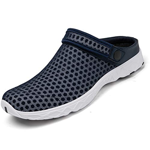 SAGUARO Sommer Herren Damen Clogs Hausschuhe Outdoor Atmungsaktiv Garten Schuhe Mesh Sommersandalen DunkelBlau 36 von SAGUARO