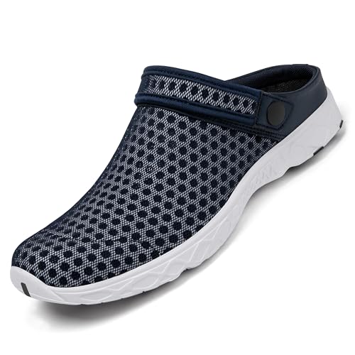 SAGUARO Sommer Herren Damen Clogs Hausschuhe Outdoor Atmungsaktiv Garten Schuhe Mesh Sommersandalen DunkelBlau 43 von SAGUARO