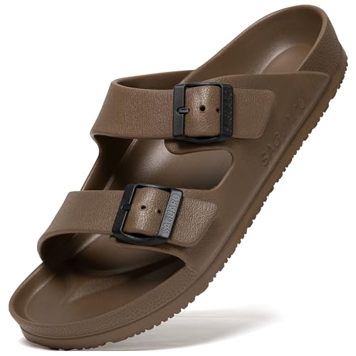 SAGUARO Sommer Herren Eva Pantoffeln Damen Leicht Outdoor Clogs Slippers Braun 42 von SAGUARO