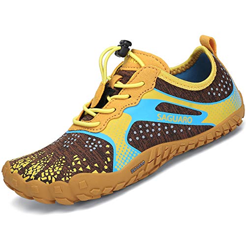 SAGUARO Sommer Jungen Aquaschuhe Kinder Leichte Badeschuhe Schwimmschuhe Wasserschuhe Surfschuhe Strandschuhe Mädchen Gelb Gr.33 von SAGUARO
