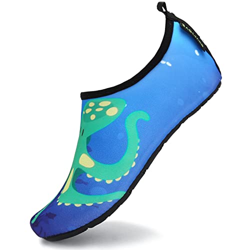 SAGUARO Sommer Kinder Badeschuhe Aquaschuhe Slip on Schwimmschuhe Leicht Wasserschuhe rutschfeste Strandschuhe für Jungen Mädchen, Blau, 20/21 EU von SAGUARO