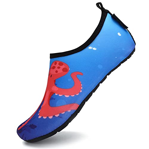 SAGUARO Sommer Kinder Badeschuhe Aquaschuhe Slip on Schwimmschuhe Leicht Wasserschuhe rutschfeste Strandschuhe für Jungen Mädchen, Strand Blau, 24/25 EU von SAGUARO