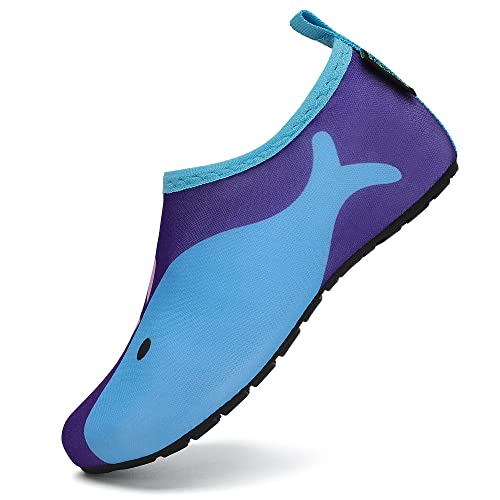 SAGUARO Sommer Kinder Badeschuhe Aquaschuhe Slip on Schwimmschuhe Leicht Wasserschuhe rutschfeste Strandschuhe für Jungen Mädchen, Leicht Blau, 26/27 EU von SAGUARO