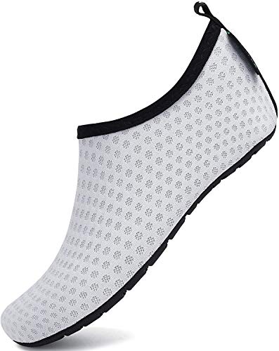 SAGUARO Sommer Kinder Badeschuhe Aquaschuhe Slip on Schwimmschuhe Leicht Wasserschuhe rutschfeste Strandschuhe für Jungen Mädchen, Bade Grau, 22/23 EU von SAGUARO