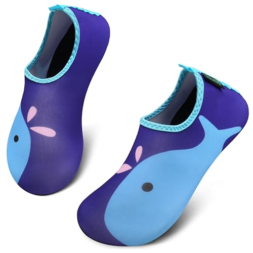 SAGUARO Sommer Kinder Badeschuhe Aquaschuhe Slip on Schwimmschuhe Leicht Wasserschuhe rutschfeste Strandschuhe für Jungen Mädchen, Leicht Blau, 22/23 EU von SAGUARO