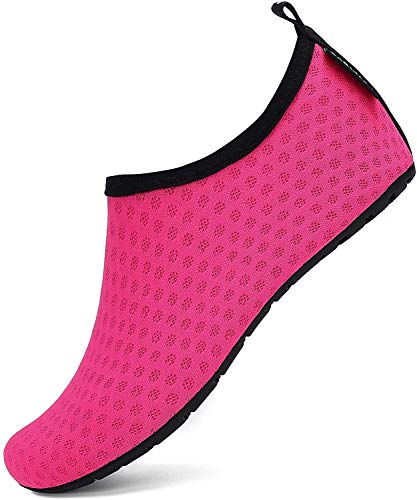 SAGUARO Sommer Kinder Badeschuhe Aquaschuhe Slip on Schwimmschuhe Leicht Wasserschuhe rutschfeste Strandschuhe für Jungen Mädchen, Strand Pink, 20/21 EU von SAGUARO