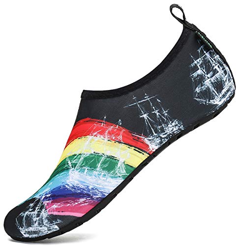 SAGUARO Aquaschuhe Herren Badeschuhe Damen Schnell Trocken Wasserschuhe Mehrfarbig Gr.44/45 von SAGUARO