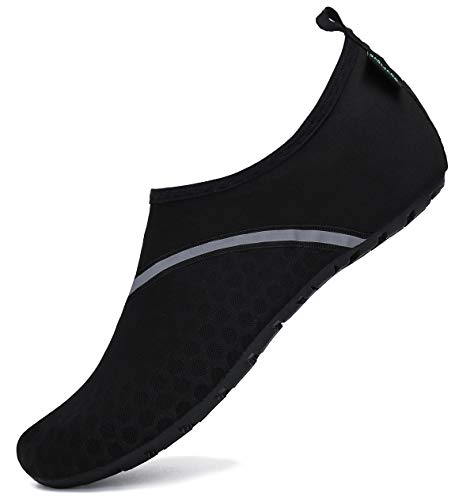 SAGUARO Aquaschuhe Herren Badeschuhe Damen Schnell Trocken Wasserschuhe Schwarz Gr.46/47 von SAGUARO