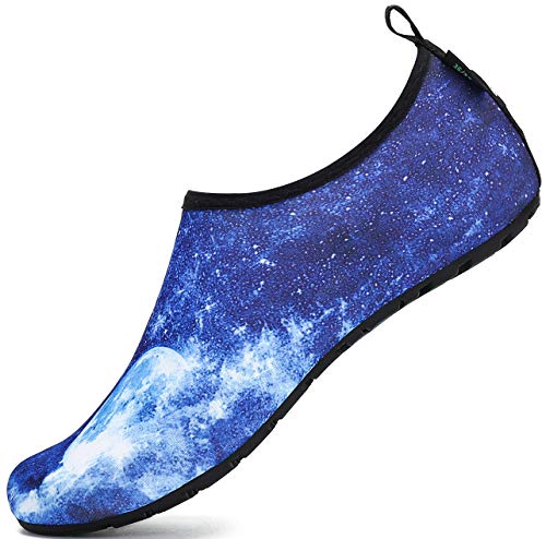 SAGUARO Aquaschuhe Herren Badeschuhe Damen Schnell Trocken Wasserschuhe Blau Gr.46/47 von SAGUARO