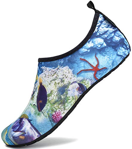 SAGUARO Aquaschuhe Herren Badeschuhe Damen Schnell Trocken Wasserschuhe Weiß Gr.44/45 von SAGUARO