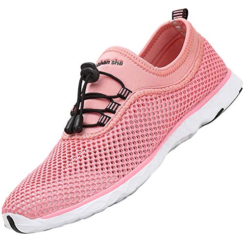 SAGUARO Strand Barfussschuhe Damen rutschfeste Amphibisch Aquaschuhe Unisex Badeschuhe Schnelltrocknend Schuhe Leicht Surfschuhe Fitnessschuhe Komfortabel Schwimm Pool Bootfahren, Water pink 35 von SAGUARO