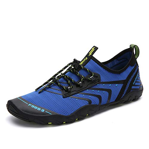 SAGUARO Strandschuhe Damen Sommer Badeschuhe Herren Wasserschuhe Schwimmschuhe Barfuß Wassersport Schuhe Surfschuhe Aquaschuhe, Blau B 41 EU von SAGUARO