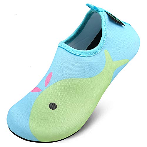 SAGUARO Strandschuhe Jungen Mädchen Schwimmschuhe Breathable Aquaschuhe Baby rutschfest Badeschuhe für Beach Pool,Delphin Grün,20/21 von SAGUARO