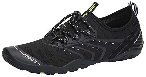 SAGUARO Unisex Badeschuh Wasserschúhe Sommer Atmungsaktiv Geschlossen Schwimmschuh Tauchschuhe Seeigel Schutz Wassersportschuhe(043 Schwarz,37 EU) von SAGUARO