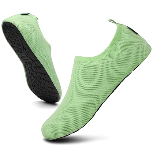 Saguaro Hausschuhe Damen Herren Rutschfes Atmungsaktiv Pantoffeln Unisex Bequem Slippers, Sport Grün 40/41 von SAGUARO