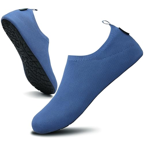 Saguaro Hausschuhe Damen Herren Rutschfes Atmungsaktiv Pantoffeln Unisex Bequem Slippers, Sport Blau 46/47 von SAGUARO