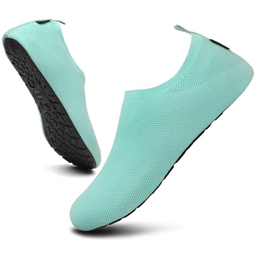 Saguaro Hausschuhe Damen Herren Rutschfes Atmungsaktiv Pantoffeln Unisex Bequem Slippers, Himmelblau 42/43 von SAGUARO