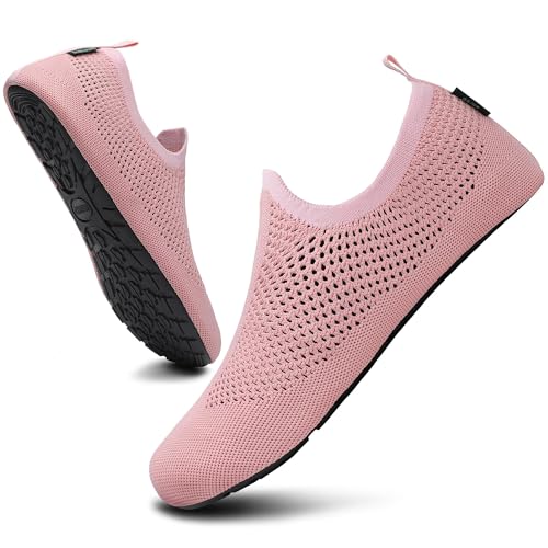 Saguaro Hausschuhe Damen Herren Rutschfes Atmungsaktiv Pantoffeln Unisex Bequem Slippers, Yoga Rosa 42/43 von SAGUARO