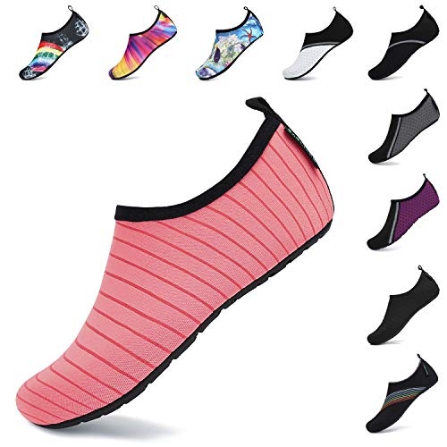 SAGUARO Unisex Badeschuhe Outdoor Schnell Trocken Wasserschuhe Damen Sommer Aquaschuhe Frauen Surfschuhe Männer Barfußschuhe für Herren Leicht Wassermelonenrot 40/41 EU von SAGUARO