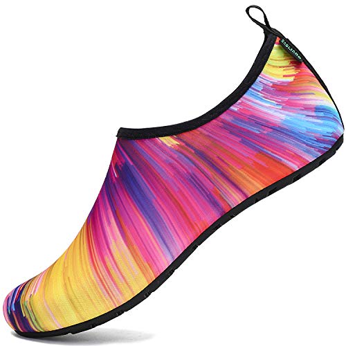 Saguaro Unisex Badeschuhe Schwimmschuhe Männer Frauen Wassersportschuhe Schnell Trocknend rutschfest Leicht Tauchschuhe für Kajakfahren Windsurfen, Mehrfarbig 40/41 von SAGUARO