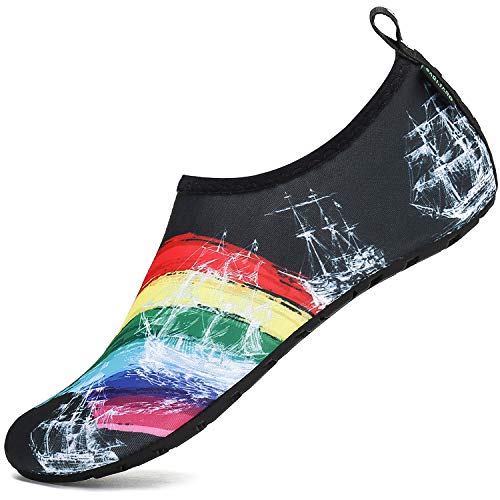 Saguaro Unisex Badeschuhe Schwimmschuhe Männer Frauen Wassersportschuhe Schnell Trocknend rutschfest Leicht Tauchschuhe für Kajakfahren Windsurfen, Mehrfarbig 44/45 von SAGUARO