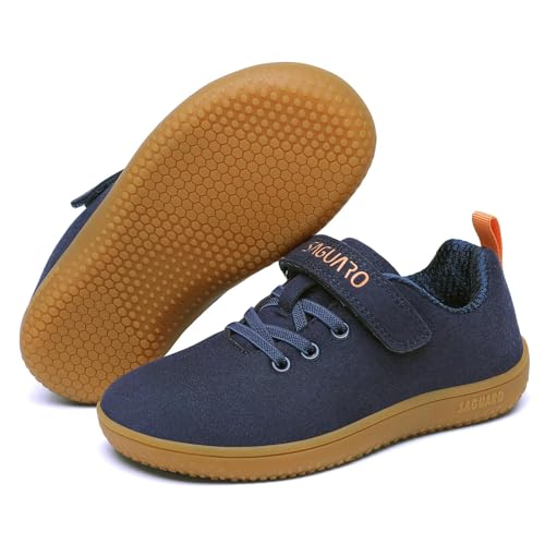 SAGUARO Barfußschuhe Kinder Barfussschuhe Hallenschuhe Jungen Mädchen Barfuß Sneaker Breite Kinderschuhe Outdoor Turnschuhe für Schule und Spielplatz Navy Blau, Gr.28 von SAGUARO