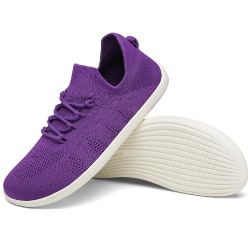 SAGUARO Unisex Breite Barfußschuhe Herren Barefoot Slip On Sneaker Damen Atmungsaktiv Leicht Walkingschuhe GR.36 von SAGUARO