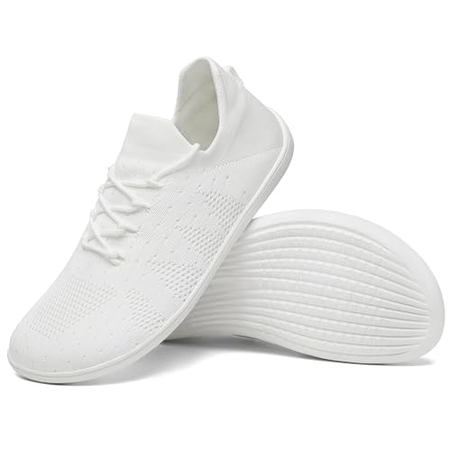 SAGUARO Unisex Breite Barfußschuhe Herren Barefoot Slip On Sneaker Damen Atmungsaktiv Leicht Walkingschuhe GR.44 von SAGUARO